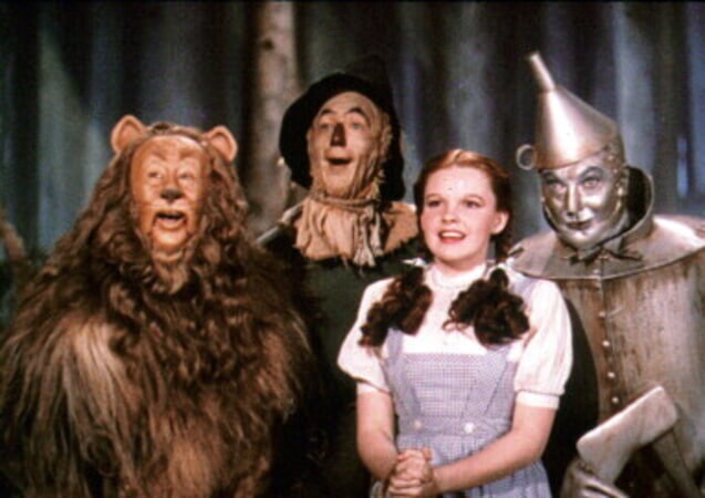 Bert Lahr, Ray Bolger, Judy Garland and Jack Haley from The Wizard of Oz.